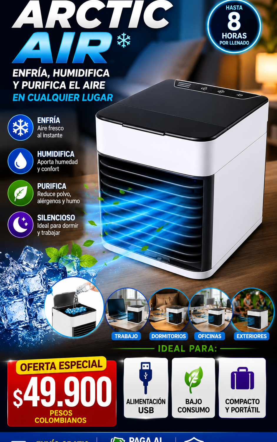 ❄️Aire Acondicionado Portátil Arctic Air Enfriador Personal