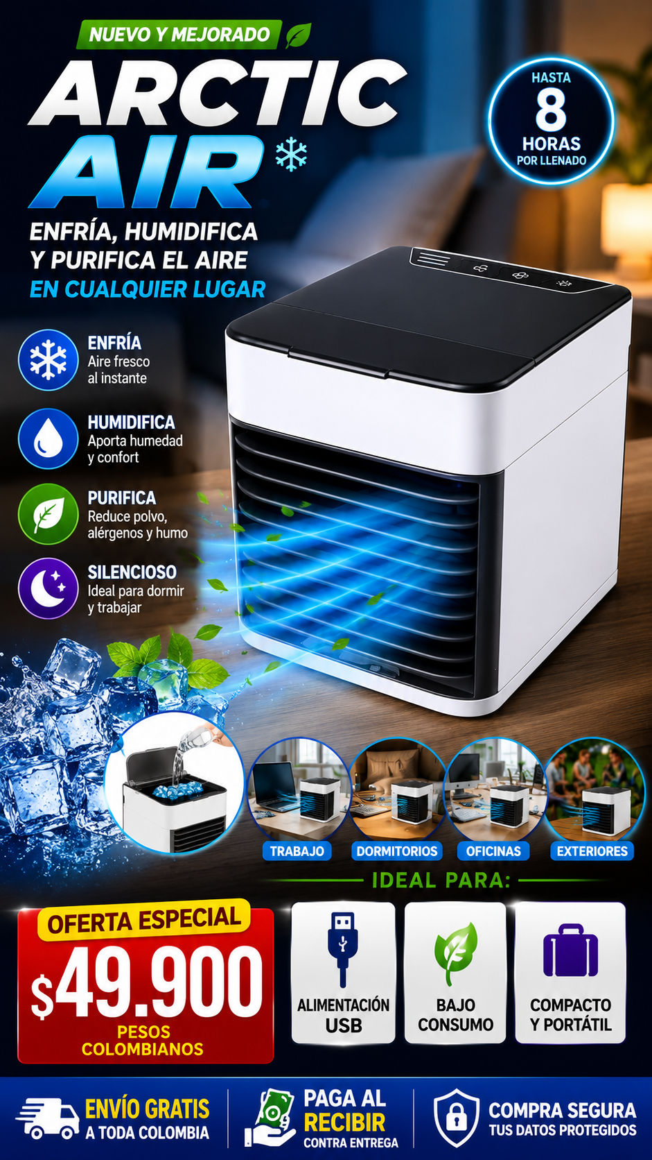 ❄️Aire Acondicionado Portátil Arctic Air Enfriador Personal