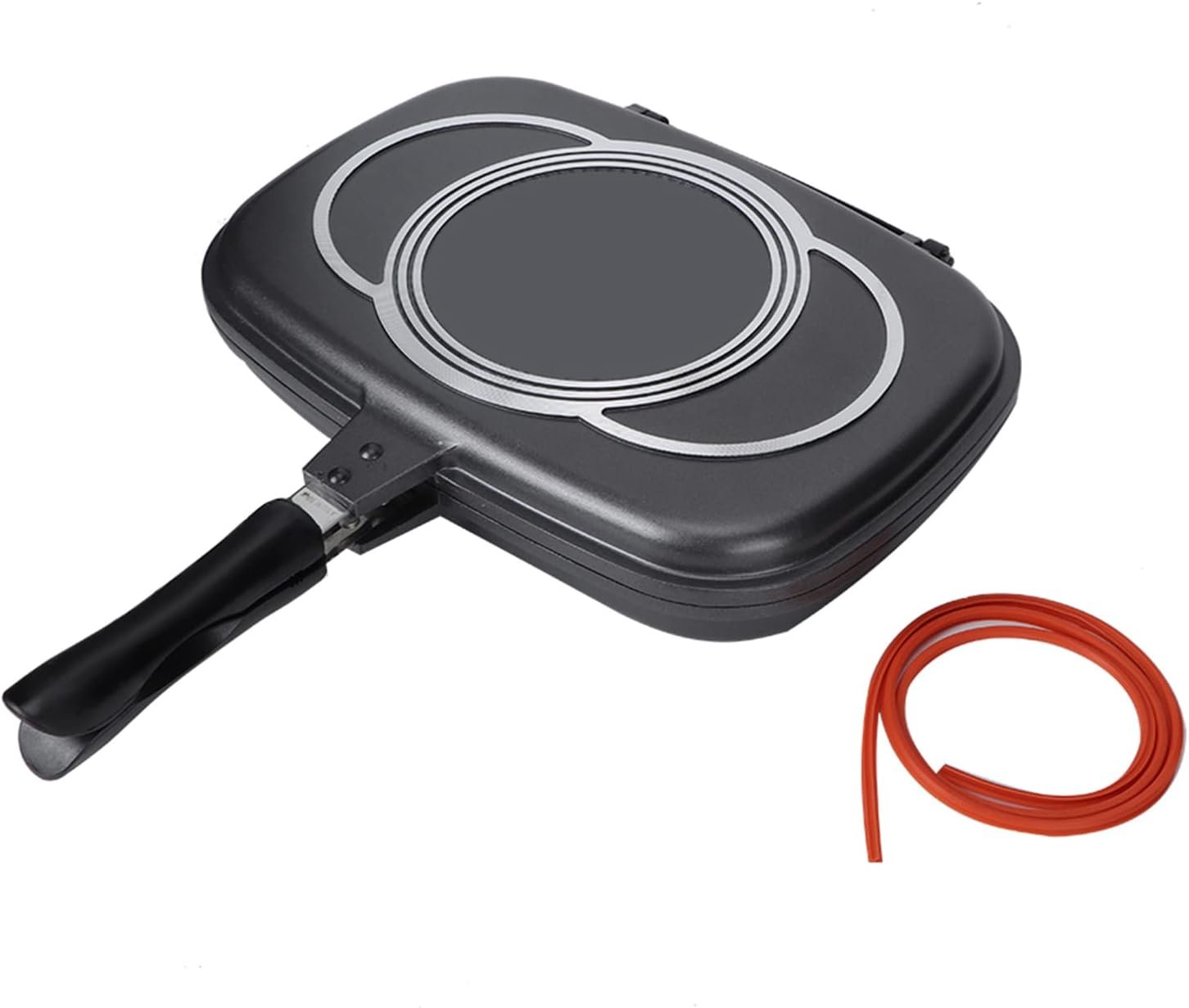 🔥Sartén Doble Parrilla Antiadherente 36 cm Cocina Fácil y Rápido